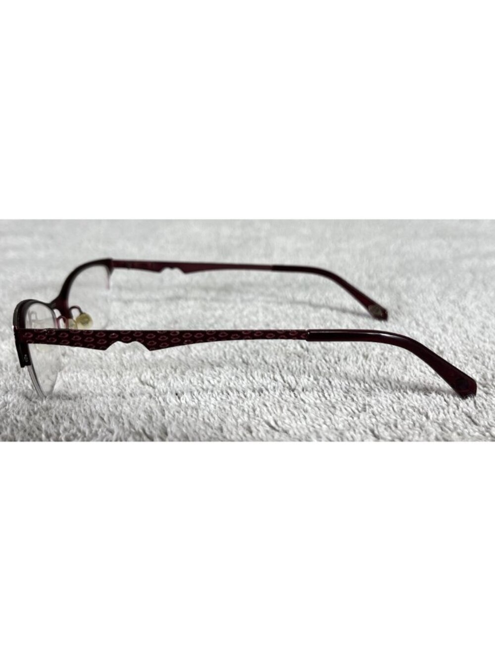 Lulu Guinness L740 Red Candy Lips Half-Rim Metal Eyeglasses Frames 49-17-135 - Picture 3 of 8
